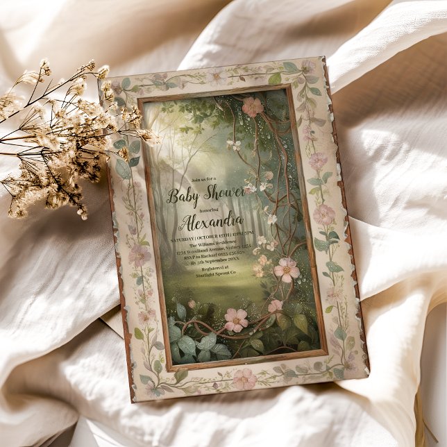 Convite Chá de fraldas florestal (Criador carregado)