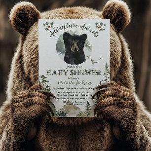 Convite Chá de fraldas florestal do Baby Bear da Woodland