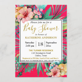 Convite Chá de fraldas FLORÍVEL DE Cores D'Água COM PINCO