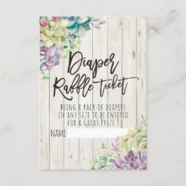 Convite Chá de fraldas Fralda Raffle Suculente Madeira