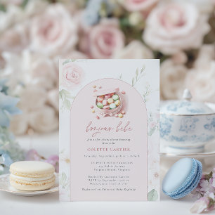 Convite Chá de fraldas francês Bojour Bebe Watercolor