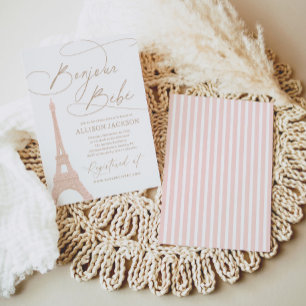 Convite Chá de fraldas francês Bonjour Bebe Paris