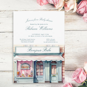Convite Chá de fraldas francês Boutique Bonjour Bebe