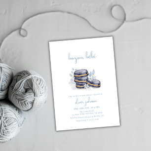 Convite Chá de fraldas francês Floral Bonjour Bébé Macaron