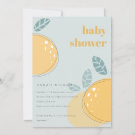 Convite Chá de fraldas-fria de limão azul-esmalte