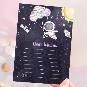 Convite Chá de fraldas Galáxia do Espaço Exterior