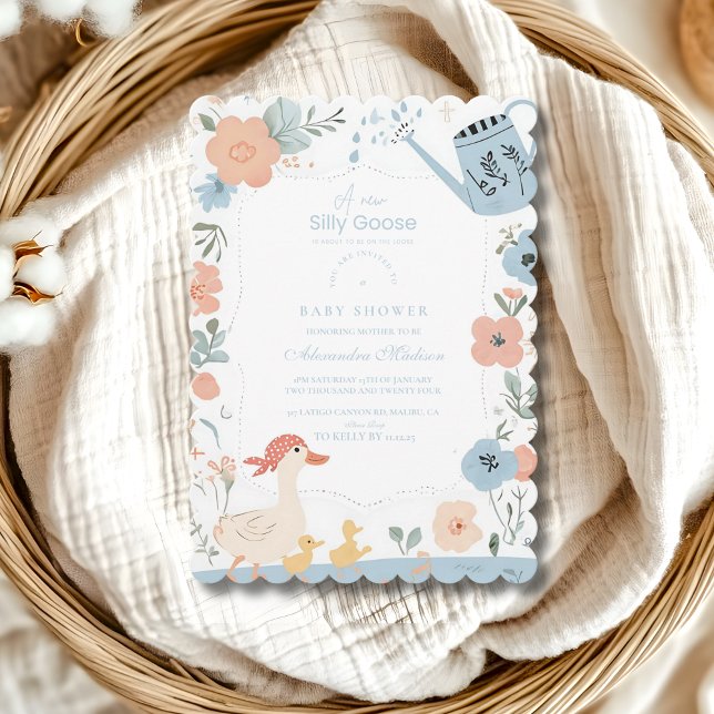 Convite Chá de fraldas Ganso Bobo Azul (Criador carregado)