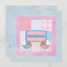 Convite Chá de fraldas gêmeo