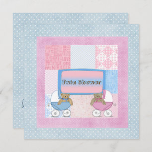 Convite Chá de fraldas gêmeo