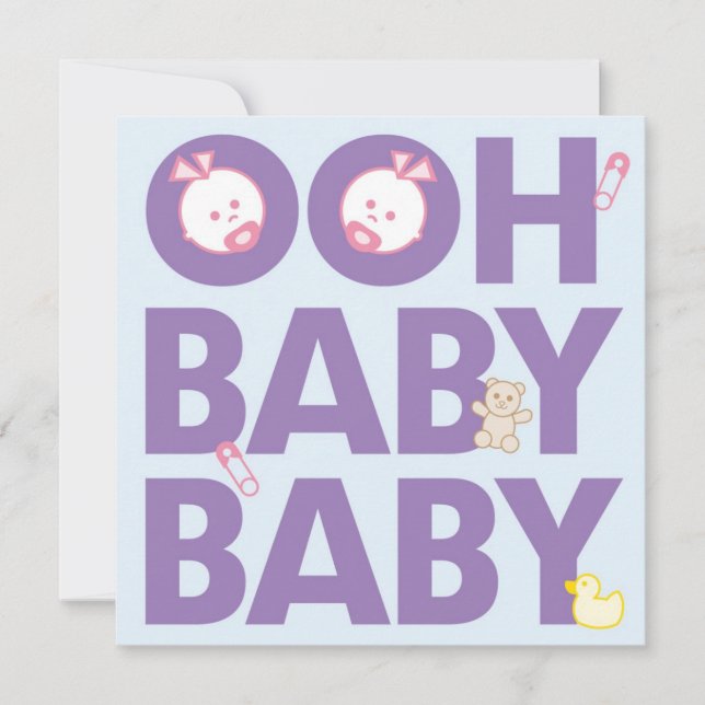 Convite Chá de fraldas gêmeo das meninas (Frente)