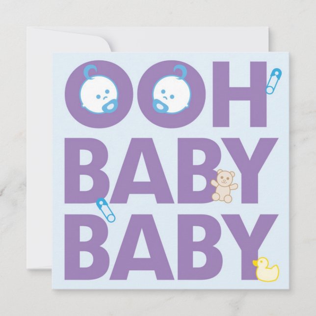 Convite Chá de fraldas gêmeo dos meninos (Frente)