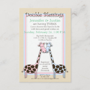 Convite Chá de fraldas Gêmeos (Jen)