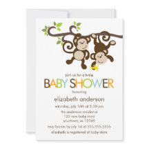 Chá de fraldas Gêmeos Macacos Reproduzíveis