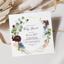 Chá de fraldas Geométrico Dourado Burgundy