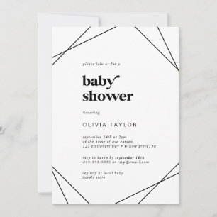 Convite Chá de fraldas Geométrico Moderno