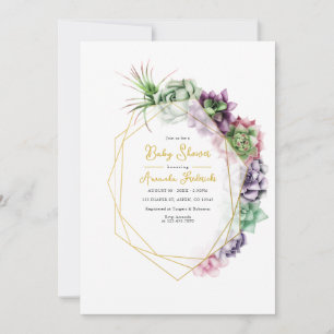 Convite Chá de fraldas Geométrico Moderno