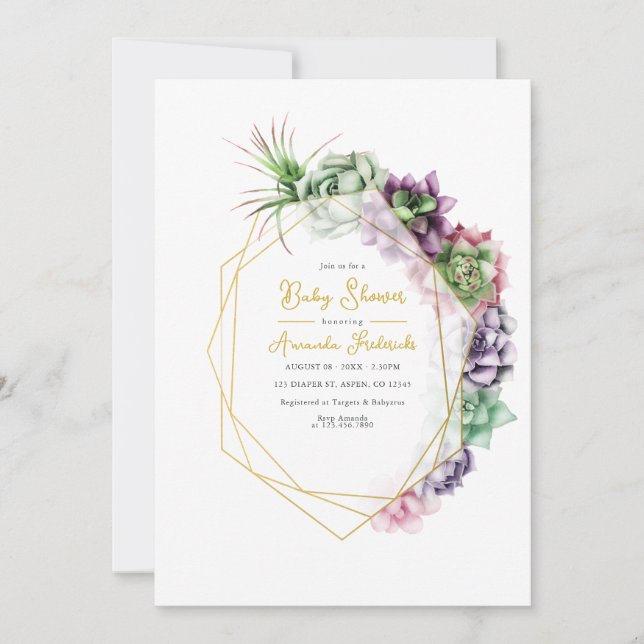 Convite Chá de fraldas Geométrico Moderno (Frente)