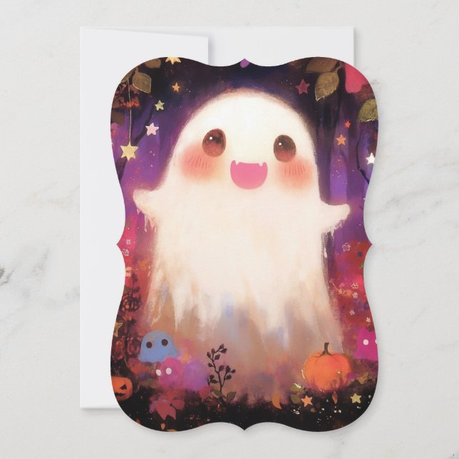 Convite Chá de fraldas Ghost Halloween (Verso)