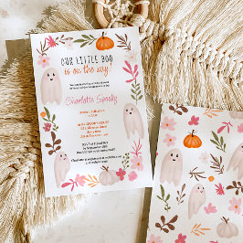 Convite Chá de fraldas Ghosts Cuide do Dia das Bruxas