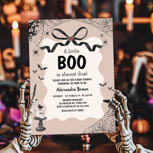 Convite Chá de fraldas Gótico do Pequeno Boo Halloween