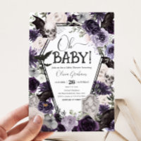 Chá de fraldas Gótico Floral Roxo