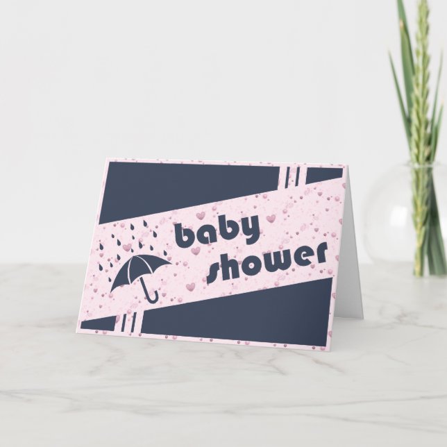 Convite chá de fraldas: guarda-chuva vintage (Frente)