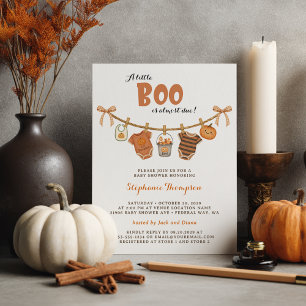 Convite Chá de fraldas Halloween Little Boo