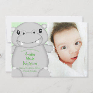 Convite Chá de fraldas Hippo