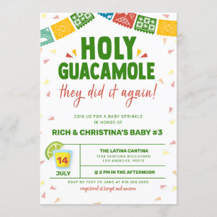 CONVITE CHÁ DE FRALDAS HOLY GUACAMOLE FIESTA