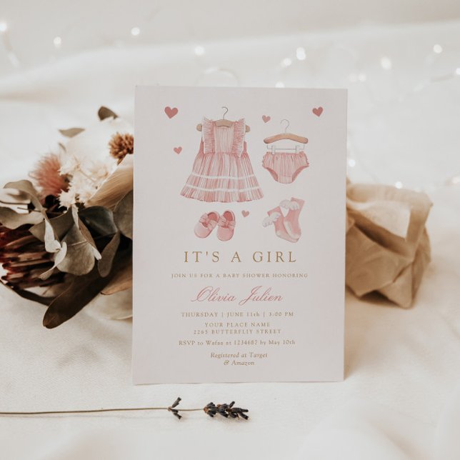 Convite Chá de fraldas I para Garota Simples e Moderna (Criador carregado)