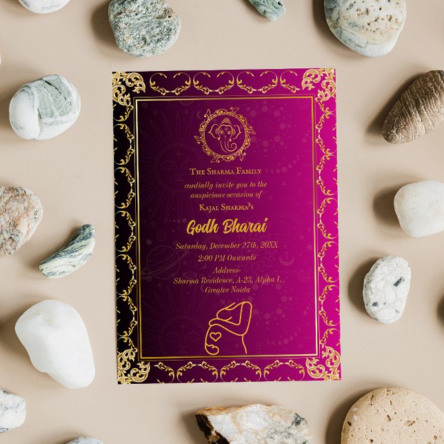 Convite Chá de fraldas indiano Godh Bharai Hindu (Criador carregado)