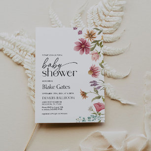 Convite Chá de fraldas Invest Watercolor Floral