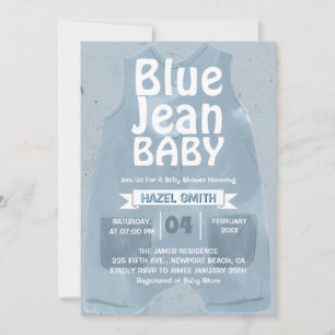 Convite Chá de fraldas Jean Baby Denim