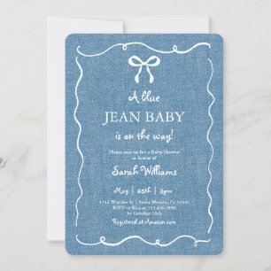 Convite Chá de fraldas Jean Baby Denim