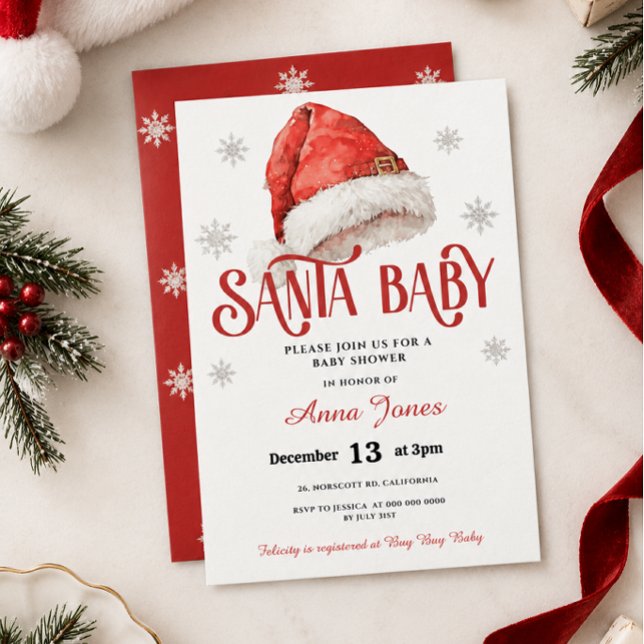 Convite Chá de fraldas Jolly Santa Hat (Criador carregado)
