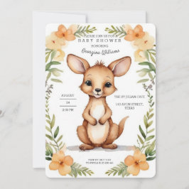 Convite Chá de fraldas Kangaroo Adorável