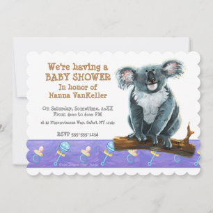 Convite Chá de fraldas Koala Bear