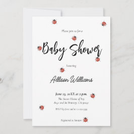 Convite Chá de fraldas Ladybug divertido