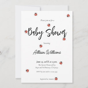 Convite Chá de fraldas Ladybug divertido