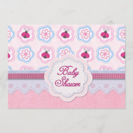 Convite Chá de fraldas Ladybug Flowers