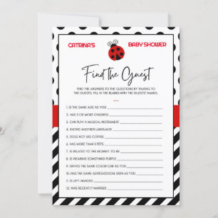 Convite Chá de fraldas Ladybug - Nome editável, 5x7