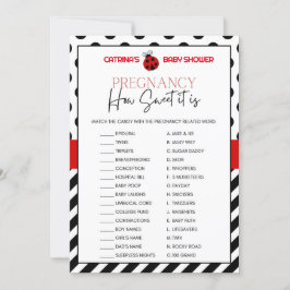 Convite Chá de fraldas Ladybug - Nome editável, 5x7