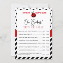 Chá de fraldas Ladybug - Nome editável, 5x7