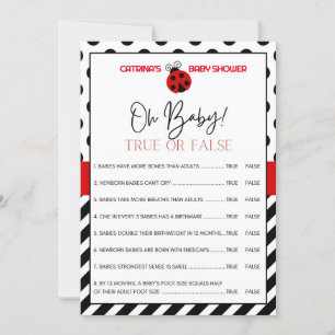 Convite Chá de fraldas Ladybug - Nome editável, 5x7