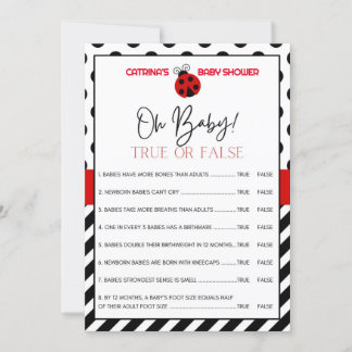 Convite Chá de fraldas Ladybug - Nome editável, 5x7