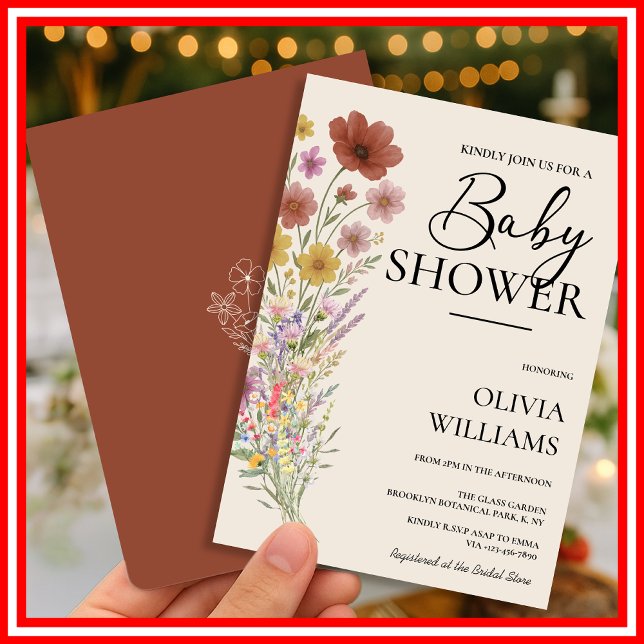 Convite Chá de fraldas Laranja Burnt (Criador carregado)