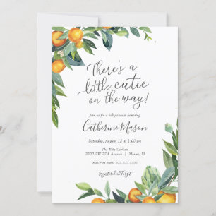 Convite Chá de fraldas Laranja Pequeno