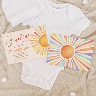 Convite chá de fraldas "Little Ray of Sunshine" do Boho Su