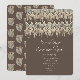 Convite Chá de fraldas Macrame Hang Rustic Boho Rope Art