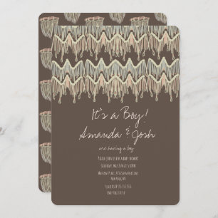 Convite Chá de fraldas Macrame Hanging Rustic Boho Rope Ar